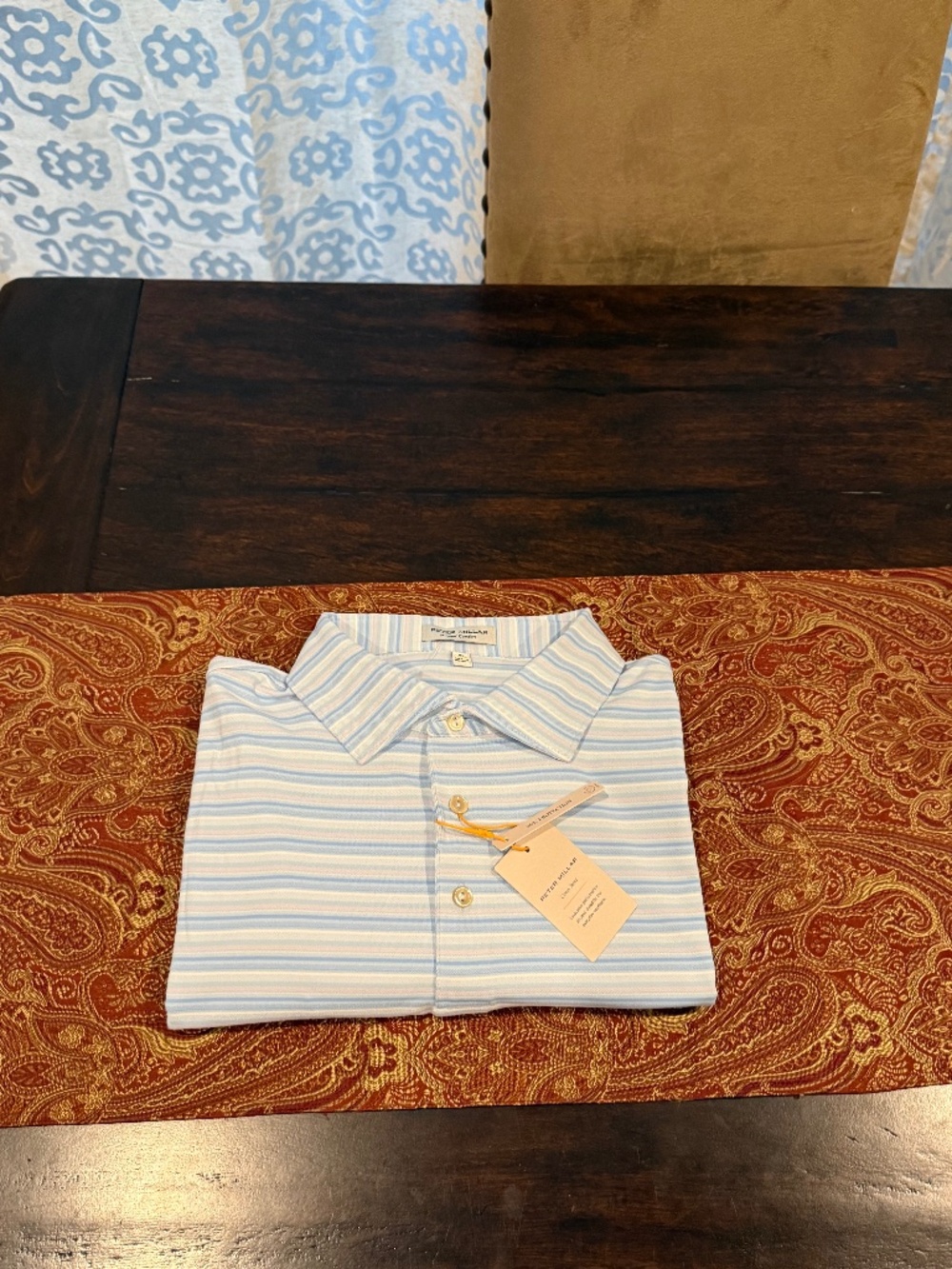 Peter Millar Men's XL Sky Atrium Performance Jersey Polo MSRP $108